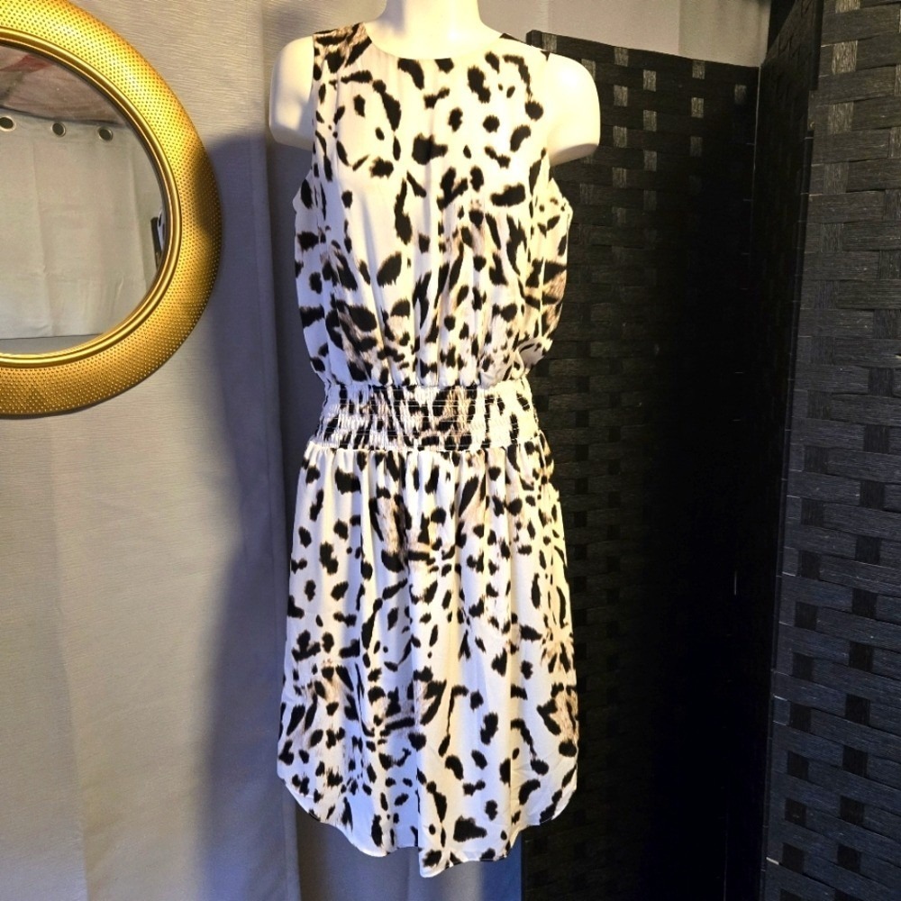 Leopard Print Sleeveless Dress - Size XS
